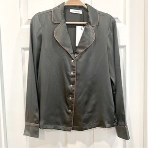 SENREVE Luna 100% Silk Shirt in Olive